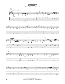 page one of Shazam (Guitar Tab)