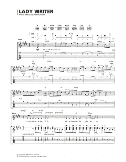 page one of Lady Writer (Guitar Tab)
