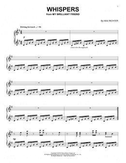 page one of Whispers (from My Brilliant Friend) (Piano Solo)
