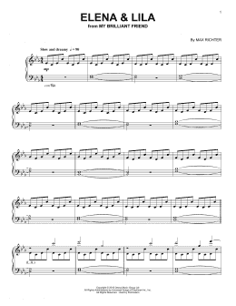 page one of Elena & Lila (from My Brilliant Friend) (Piano Solo)