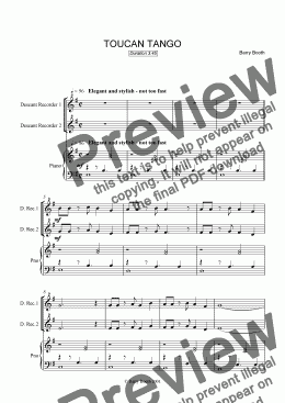 page one of Toucan Tango (recorders)