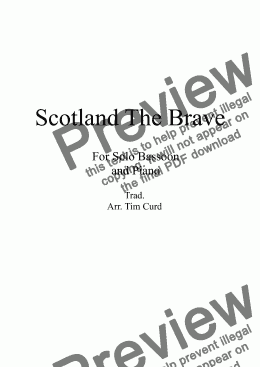 page one of Scotland The Brave for Solo Bassoon and Piano