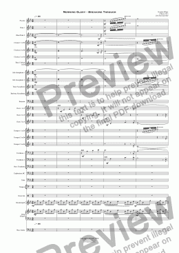 page one of Morning Glory - Breaking Through - Concert Band