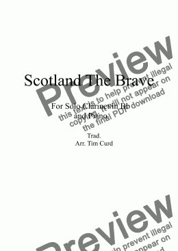 page one of Scotland The Brave for Solo Clarinet in Bb and Piano