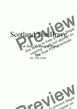 page one of Scotland The Brave for Solo Violin and Piano
