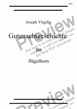 page one of  Gutenachtgeschichte für flügelhorn