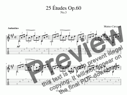 page one of 25 Etudes Op.60 No.3 (for iPad)