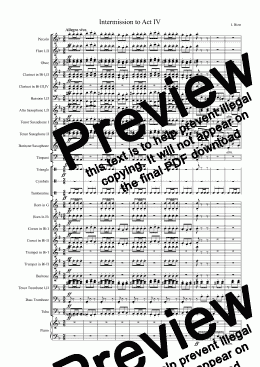 page one of Intermission to Act IV - Full Score