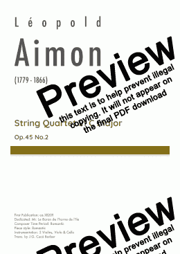 page one of Aimon - String Quartet in C major