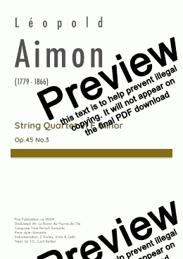 page one of Aimon - String Quartet in F minor