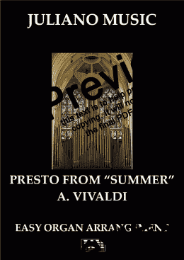 page one of PRESTO FROM "SUMMER" (EASY ORGAN) - A. VIVALDI