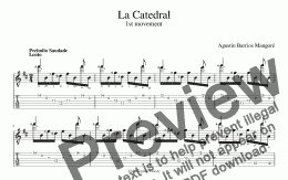 page one of La Catedral, 1 Preludio Saudade (for Tablet)