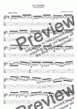 page one of La Catedral, 3 Allegro Solemne (for Print)