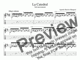 page one of La Catedral, 3 Allegro Solemne (for iPad)