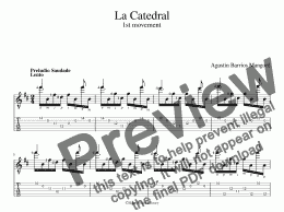 page one of La Catedral (for iPad / TAB with Notation)