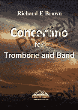 page one of Concertino for Trombone and Band
