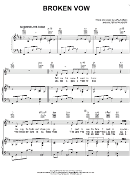 page one of Broken Vow (Piano, Vocal & Guitar Chords (Right-Hand Melody))
