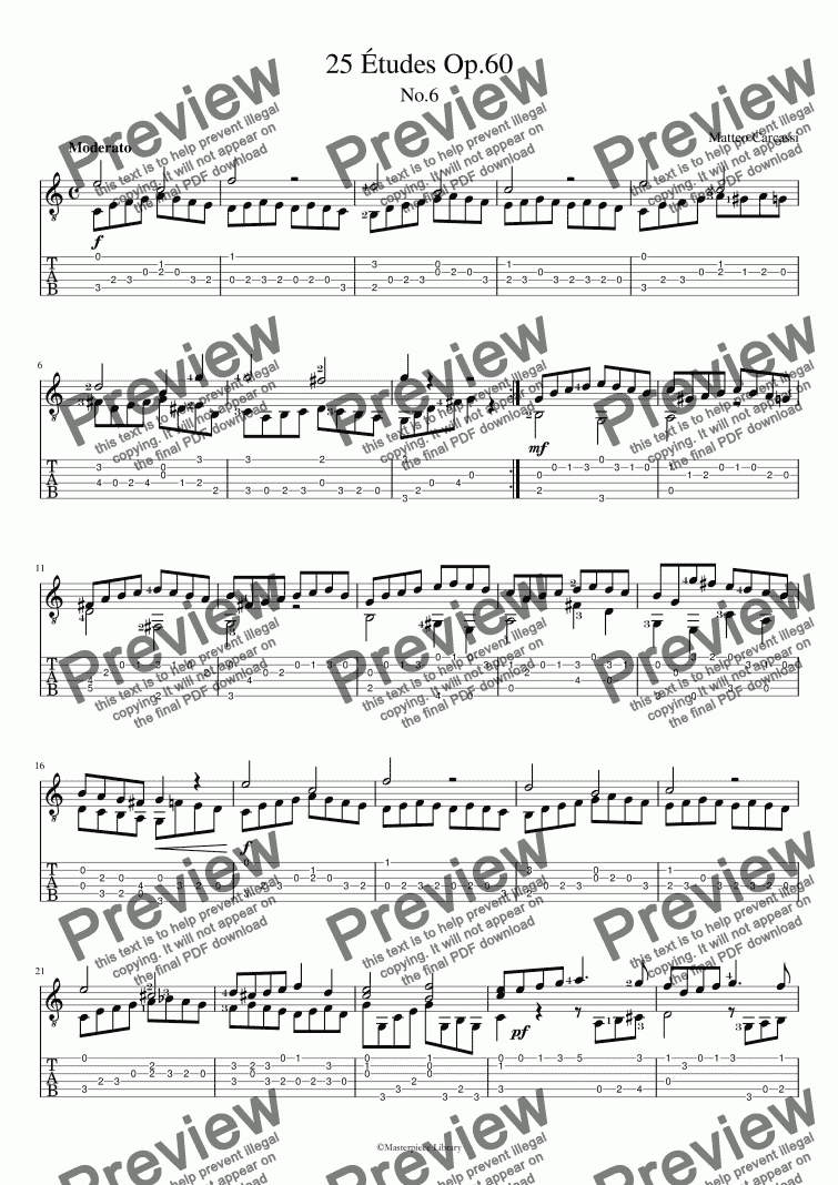 page one of 25 Etudes Op.60 No.6 (for Print)