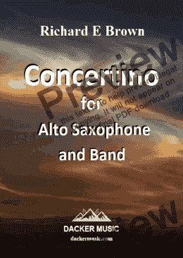 page one of Concertino for Alto Sax and Band