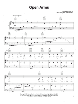 page one of Open Arms (Piano, Vocal & Guitar Chords (Right-Hand Melody))