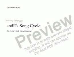 page one of andE's song cycle (Transp. score) (revised 2020)