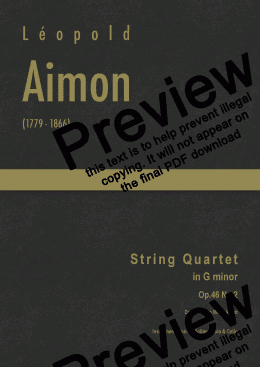 page one of Aimon - String Quartet in G minor
