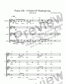page one of Choir-02 Psalm 100 - A Psalm Of Thanksgiving