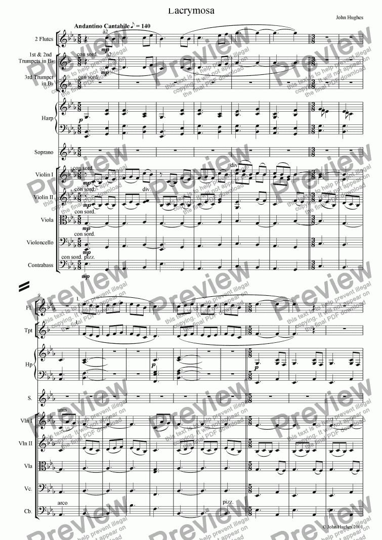 page one of An English Requiem - Lacrymosa