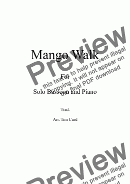 page one of Mango Walk for Solo Bassoon and Piano