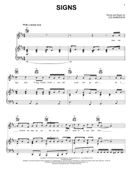 page one of Signs (Piano, Vocal & Guitar Chords (Right-Hand Melody))
