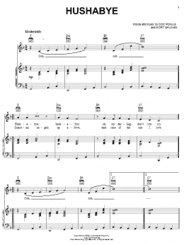 page one of Hushabye (Piano, Vocal & Guitar Chords (Right-Hand Melody))