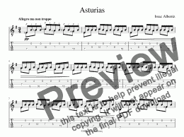 page one of Asturias (for iPad) [for solo guitar]