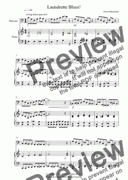 page one of Laundrette Blues! for Bassoon and Piano