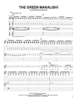 page one of The Green Manalishi (Guitar Tab)