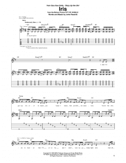 page one of Iris (Guitar Tab)