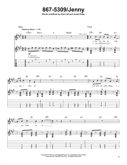 page one of 867-5309/Jenny (Guitar Tab (Single Guitar))