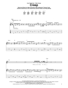 page one of Creep (Guitar Tab)