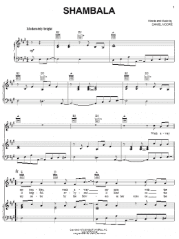 page one of Shambala (Piano, Vocal & Guitar Chords (Right-Hand Melody))