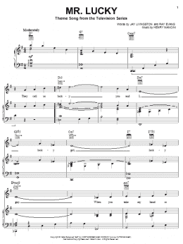 page one of Mr. Lucky (Piano, Vocal & Guitar Chords (Right-Hand Melody))