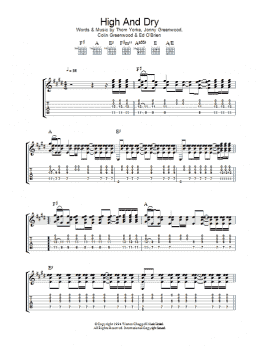 page one of High And Dry (Guitar Tab)