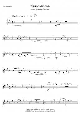 page one of Summertime (Alto Sax Solo)