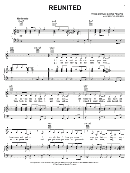 page one of Reunited (Piano, Vocal & Guitar Chords (Right-Hand Melody))