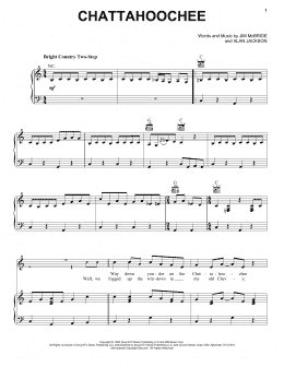 page one of Chattahoochee (Piano, Vocal & Guitar Chords (Right-Hand Melody))