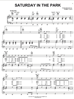 page one of Saturday In The Park (Piano, Vocal & Guitar Chords (Right-Hand Melody))
