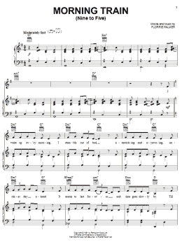 page one of Morning Train (Nine To Five) (Piano, Vocal & Guitar Chords (Right-Hand Melody))