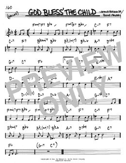 page one of God Bless' The Child (Real Book – Melody & Chords – Bb Instruments)