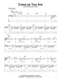 page one of Come As You Are (Bass Guitar Tab)