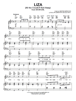 page one of Liza (All The Clouds'll Roll Away) (Piano, Vocal & Guitar Chords (Right-Hand Melody))