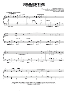 page one of Summertime (Piano Solo)