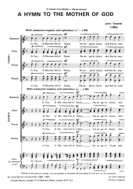page one of Two Hymns To The Mother Of God (Piano, Vocal & Guitar Chords)